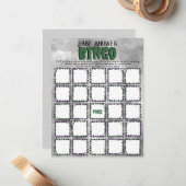 Frankenstein Baby Shower Bingo Game Mitteilungskarte (Vorderseite/Rückseite Beispiel)