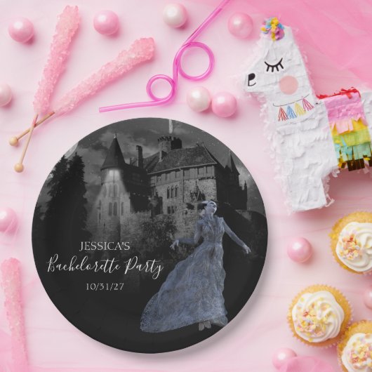 Frankenstein-Bachelorette Halloween Pappteller (Party)