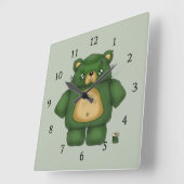 Frankenstein-Bär Quadratische Wanduhr (Winkel)