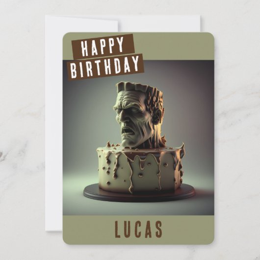 Frankenstein Birthday Card Feiertagskarte (Vorderseite)