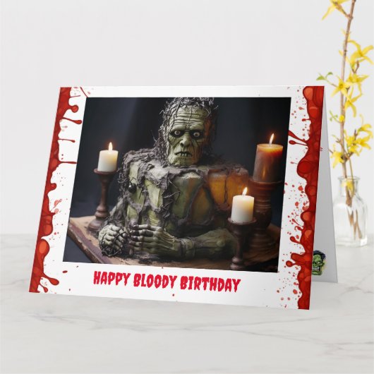 Frankenstein Birthday Card Karte (Gelbe Blume)