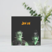 Frankenstein & Bride - Halloween-Party Einladung (Stehend Vorderseite)