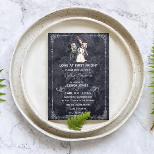 Frankenstein Bride Halloween Wedding Einladung