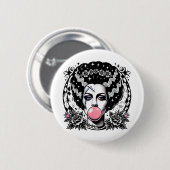 Frankenstein-Bubblegum-Monster-Halloween Button (Vorne & Hinten)
