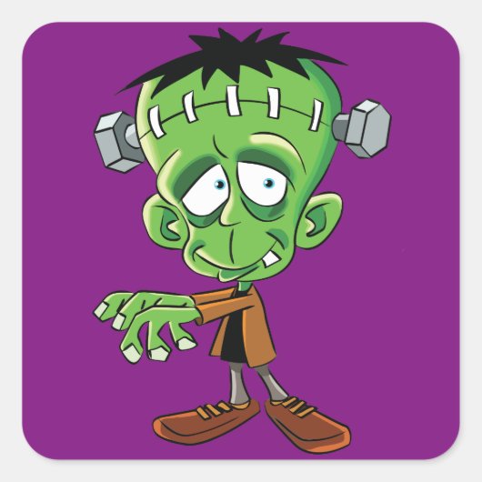 FRANKENSTEIN CARTOON QUADRATISCHER AUFKLEBER (Vorderseite)