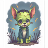 Frankenstein Chihuahua Shock Aufkleber (Vorderseite)