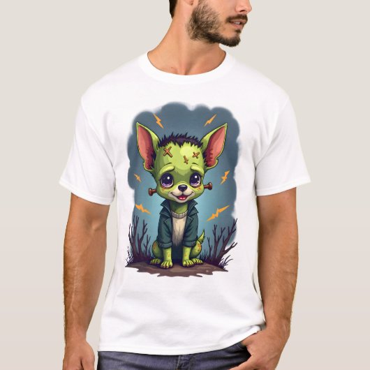 Frankenstein Chihuahua Shock T-Shirt (Vorderseite)