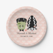 Frankenstein Couples Wedding Pappteller (Vorderseite)