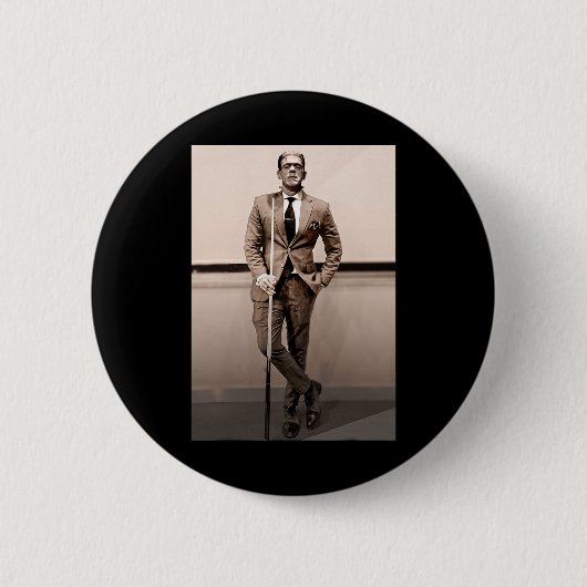 Frankenstein Dapper Frankenstein Monster in Anzug Button (Vorderseite)