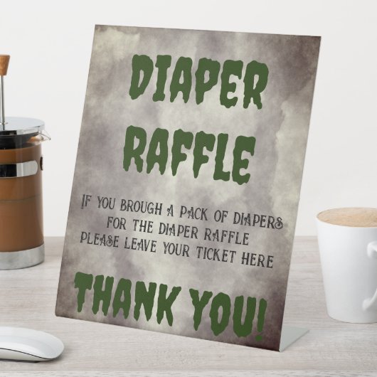 Frankenstein Diaper Raffle Sockelschild (In Situ)