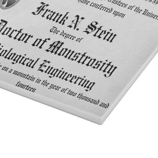 Frankenstein Diplom-Schneidebrett Schneidebrett (Ecke)