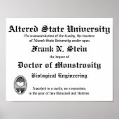 Frankenstein Diploma poster (Vorne)