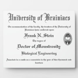 Frankenstein Diplomausstellung Fotoplatte