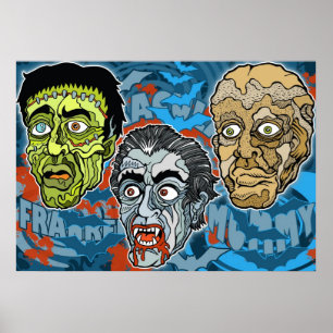 Frankenstein Dracula die Mama Poster