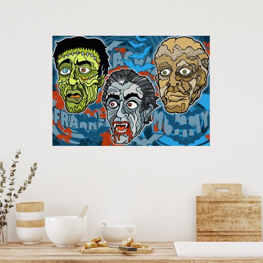 Frankenstein Dracula The Mummy Poster (Küche)