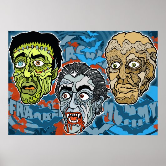 Frankenstein Dracula The Mummy Poster (Vorne)