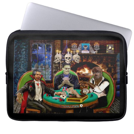 FRANKENSTEIN & DRACULAS HALLOWEEN-MONSTER-POKER LAPTOPSCHUTZHÜLLE (Vorderseite)