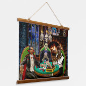 FRANKENSTEIN & DRACULAS MONSTER POKER WANDTEPPICH MIT HOLZRAHMEN (Gewinkelt)