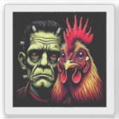 "Frankenstein & Earl" Chessy Chicken Vinyl Aufkleber (Vorderseite)