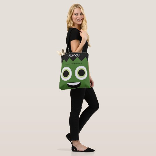 Frankenstein Face Personalisiert Trick oder Treat Tasche (Am Model)