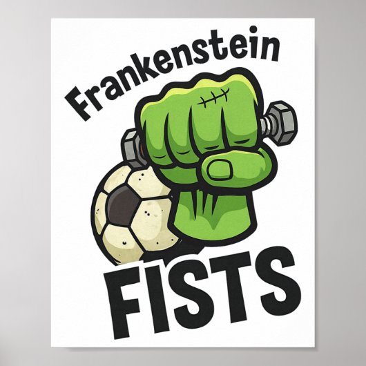Frankenstein-Fäuste Lustiges Fußball-Zeug Poster (Vorne)