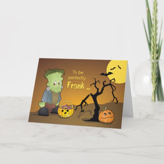 Frankenstein Funny Halloween Gruß Karte (Vorderseite)