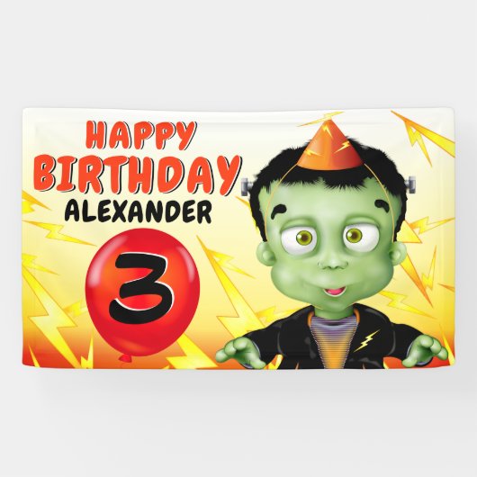 Frankenstein Geburtstagsfeier Banner (Horizontal)