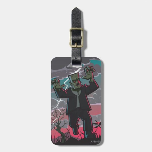 frankenstein Geschöpf im Sturm Gepäckanhänger (Vorderseite vertikal)