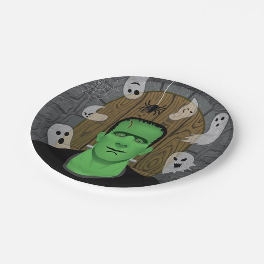 Frankenstein & Ghosts Pappteller (Schrägansicht)
