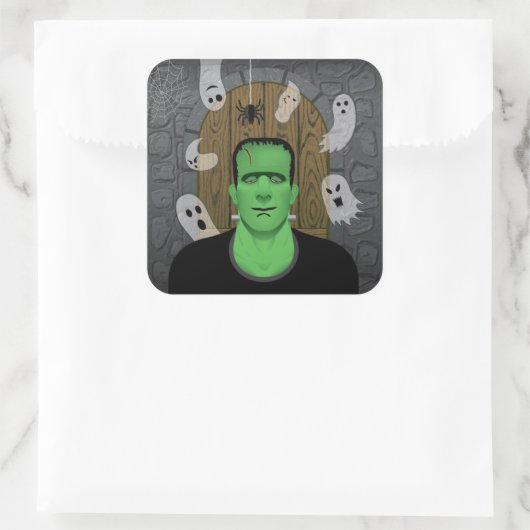 Frankenstein & Ghosts Square Sticker (Tasche)