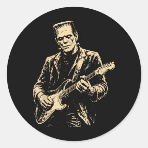 Frankenstein Gitarre Runder Aufkleber