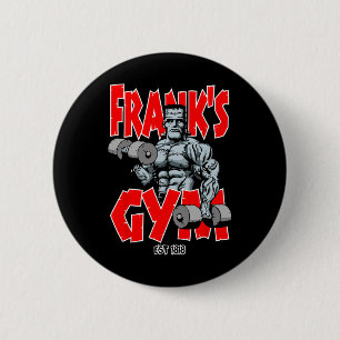 Frankenstein Gym Funny Bodybuilding Fitness Workou Button