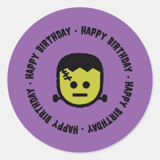 Frankenstein Halloween Birthday Stickers (Vorderseite)