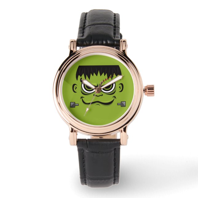 Frankenstein Halloween Face Armbanduhr (Vorderseite)