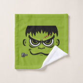 Frankenstein Halloween Face Badhandtuch Set (Waschlappen)