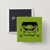 Frankenstein Halloween Face Button (Vorne & Hinten)