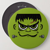 Frankenstein Halloween Face Button (Vorne & Hinten)