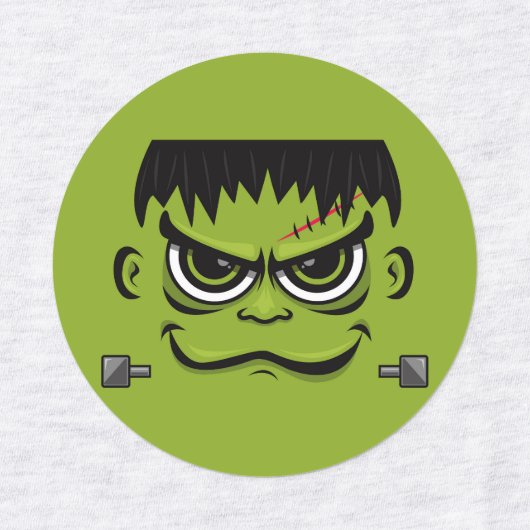 Frankenstein Halloween Face Etiketten (Design 2)