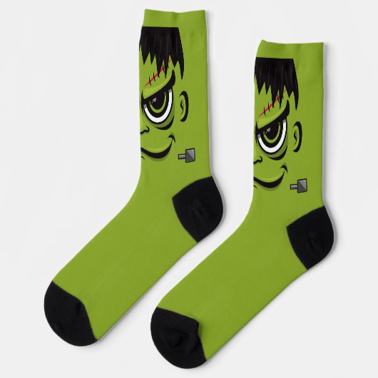 Frankenstein Halloween Face Socken (Linkes Detail)