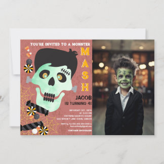Frankenstein Halloween Foto Einladung