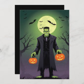 Frankenstein Halloween Greetings Card Feiertagskarte (Vorne/Hinten)