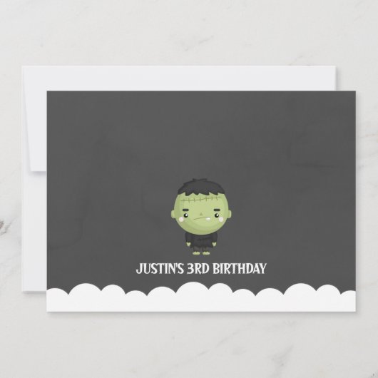 Frankenstein Halloween Party Einladung (Rückseite)