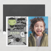 Frankenstein Halloween Party Einladung (Vorne/Hinten)