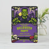 Frankenstein Halloween-Party Einladung (Stehend Vorderseite)