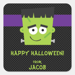 Frankenstein Halloween Sticker, Kids Halloween Quadratischer Aufkleber