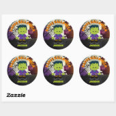 Frankenstein Halloween Stickers Kids Personalisier (Blatt)