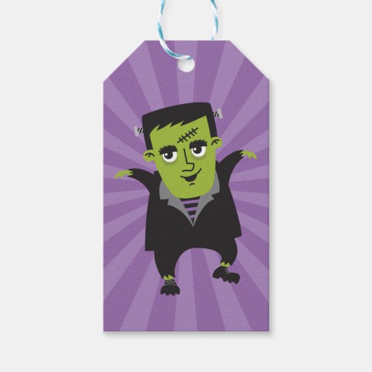 Frankenstein Happy Halloween Geschenkanhänger (Vorderseite)