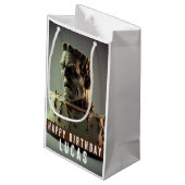 Frankenstein Head Birthday Chocolate Cake Kleine Geschenktüte (Rückseite Schrägansicht)