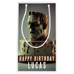 Frankenstein Head Birthday Chocolate Cake Kleine Geschenktüte
