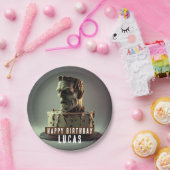 Frankenstein Head Birthday Chocolate Cake Pappteller (Party)